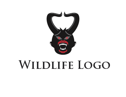 evil face with horns logo