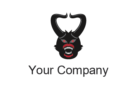 evil face with horns logo