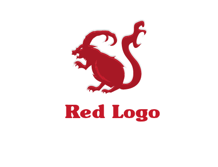 evil monster mouse logo with horns