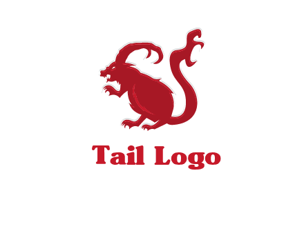 evil monster mouse logo with horns
