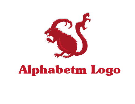 evil monster mouse logo with horns