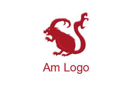evil monster mouse logo with horns