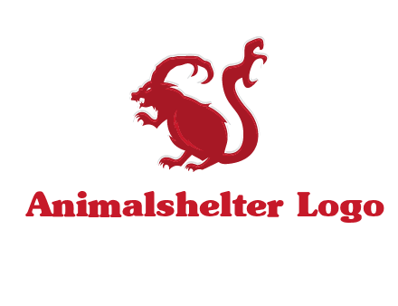 evil monster mouse logo with horns