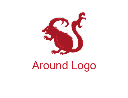evil monster mouse logo with horns