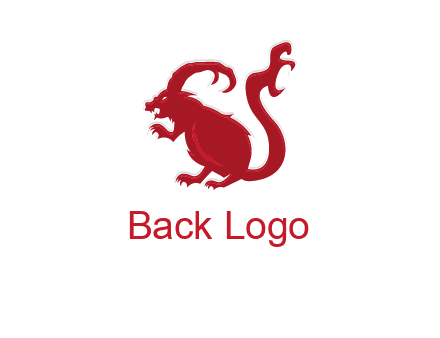 evil monster mouse logo with horns