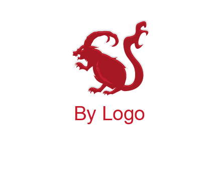 evil monster mouse logo with horns
