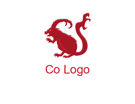 evil monster mouse logo with horns