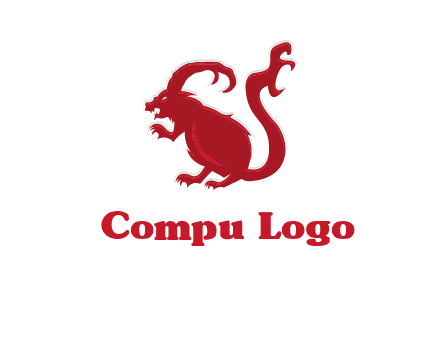 evil monster mouse logo with horns