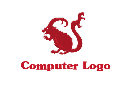 evil monster mouse logo with horns