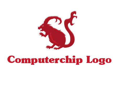 evil monster mouse logo with horns