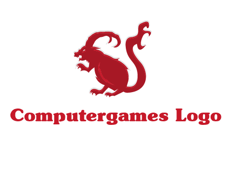 evil monster mouse logo with horns