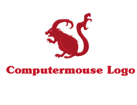 evil monster mouse logo with horns
