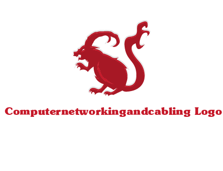 evil monster mouse logo with horns