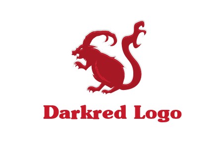 evil monster mouse logo with horns