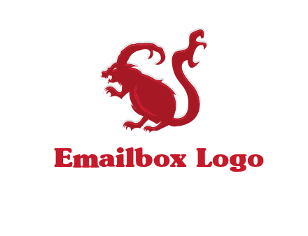 evil monster mouse logo with horns