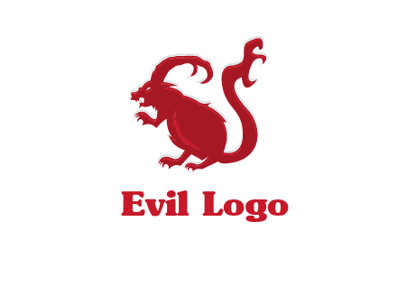 evil monster mouse logo with horns