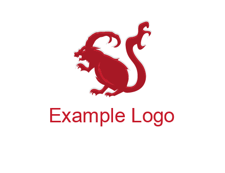 evil monster mouse logo with horns
