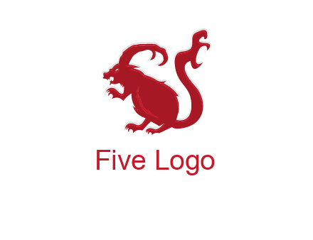 evil monster mouse logo with horns