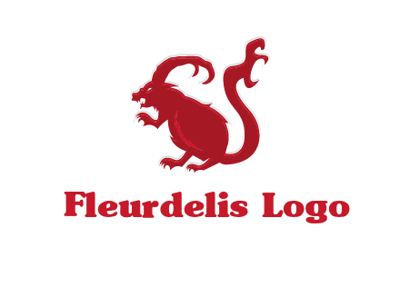 evil monster mouse logo with horns