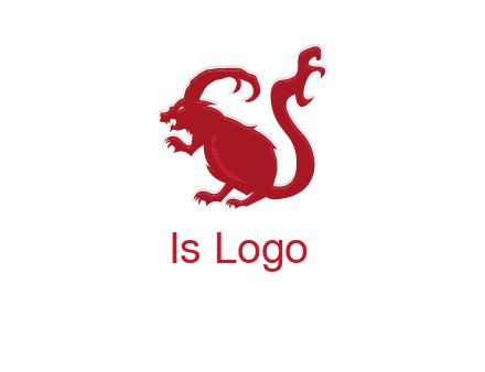 evil monster mouse logo with horns