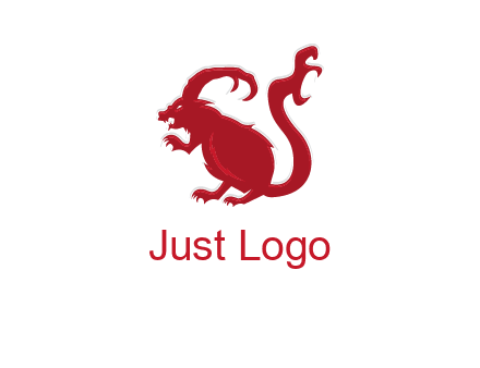 evil monster mouse logo with horns