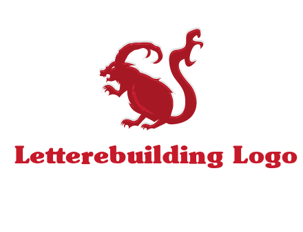 evil monster mouse logo with horns