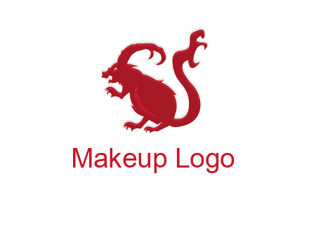 evil monster mouse logo with horns
