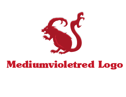 evil monster mouse logo with horns