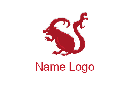 evil monster mouse logo with horns