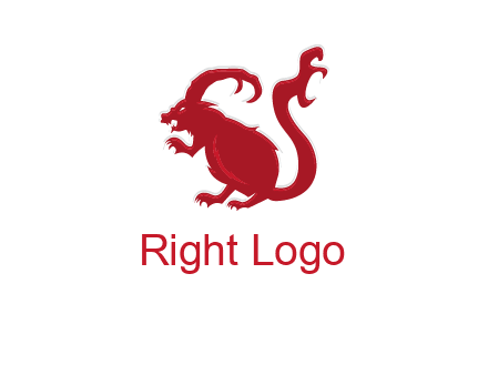 evil monster mouse logo with horns