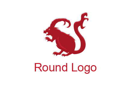 evil monster mouse logo with horns