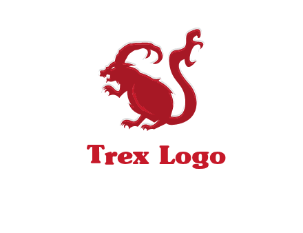 evil monster mouse logo with horns