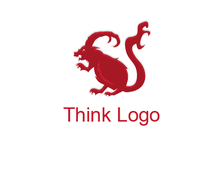 evil monster mouse logo with horns
