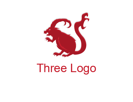 evil monster mouse logo with horns