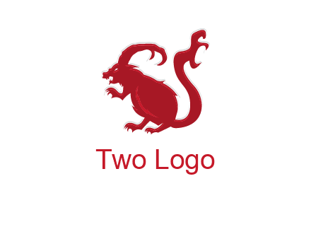 evil monster mouse logo with horns