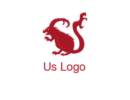 evil monster mouse logo with horns