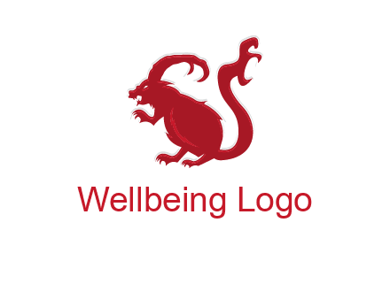 evil monster mouse logo with horns