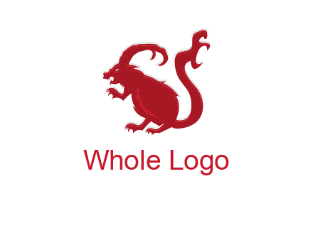 evil monster mouse logo with horns