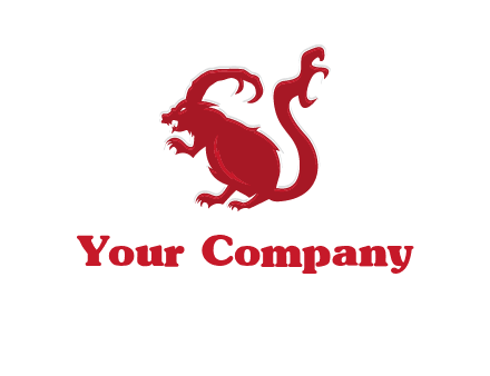 evil monster mouse logo with horns