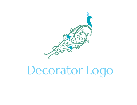 peacock logo with a paisley tail