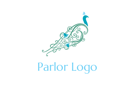 peacock logo with a paisley tail