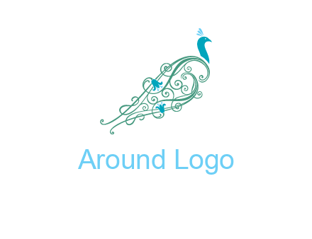 peacock logo with a paisley tail