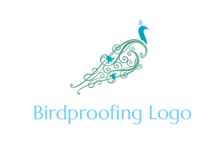 peacock logo with a paisley tail