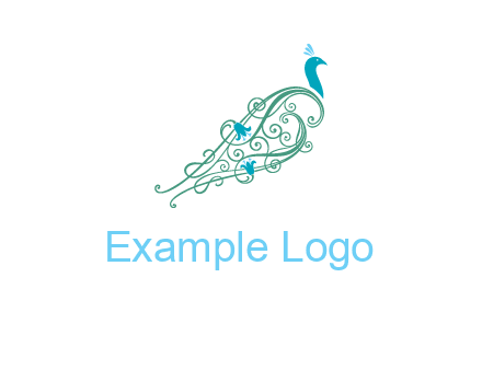 peacock logo with a paisley tail