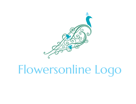 peacock logo with a paisley tail