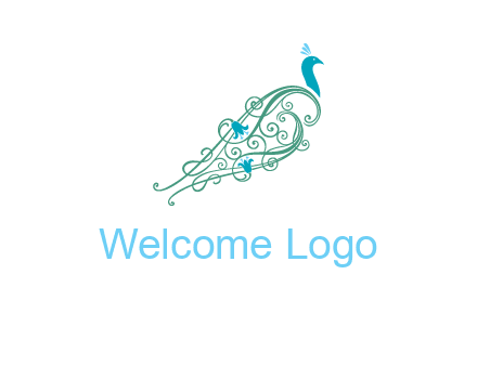 peacock logo with a paisley tail