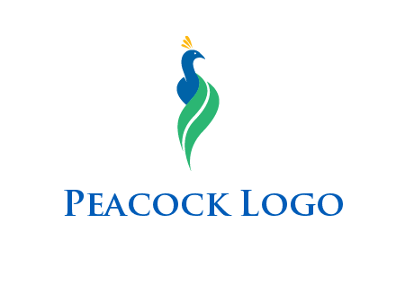 peacock with a swoosh tail icon