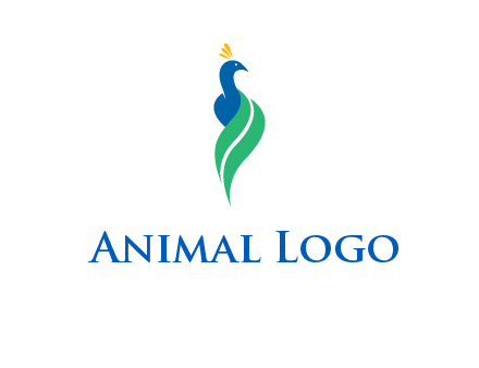 peacock with a swoosh tail icon