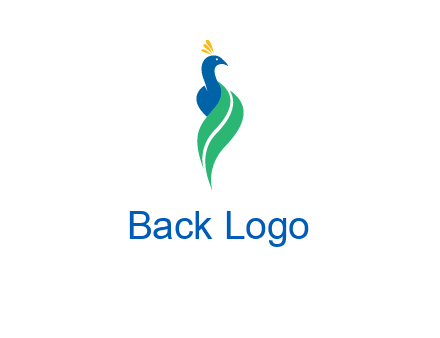 peacock with a swoosh tail icon