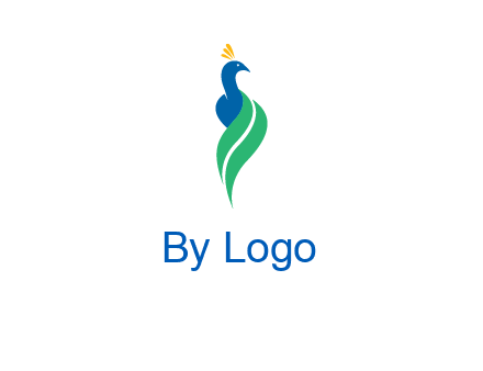peacock with a swoosh tail icon